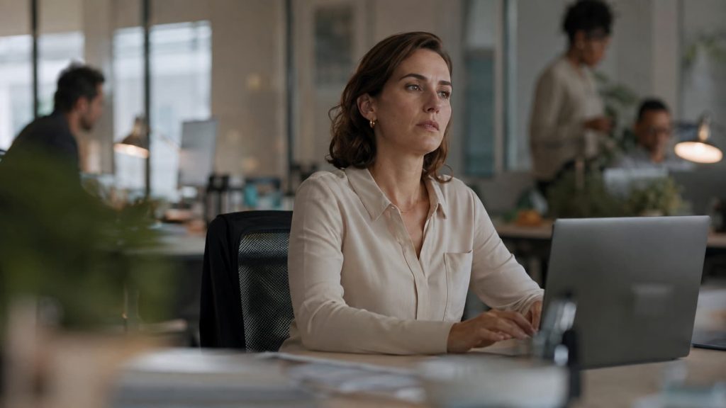 Person appearing composed at work while privately experiencing high-functioning depression