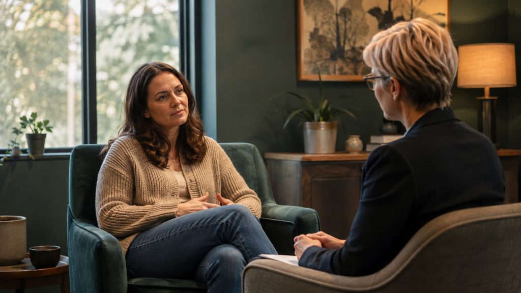 Person attending a psychology session to work on low self-esteem at Sua Clínica