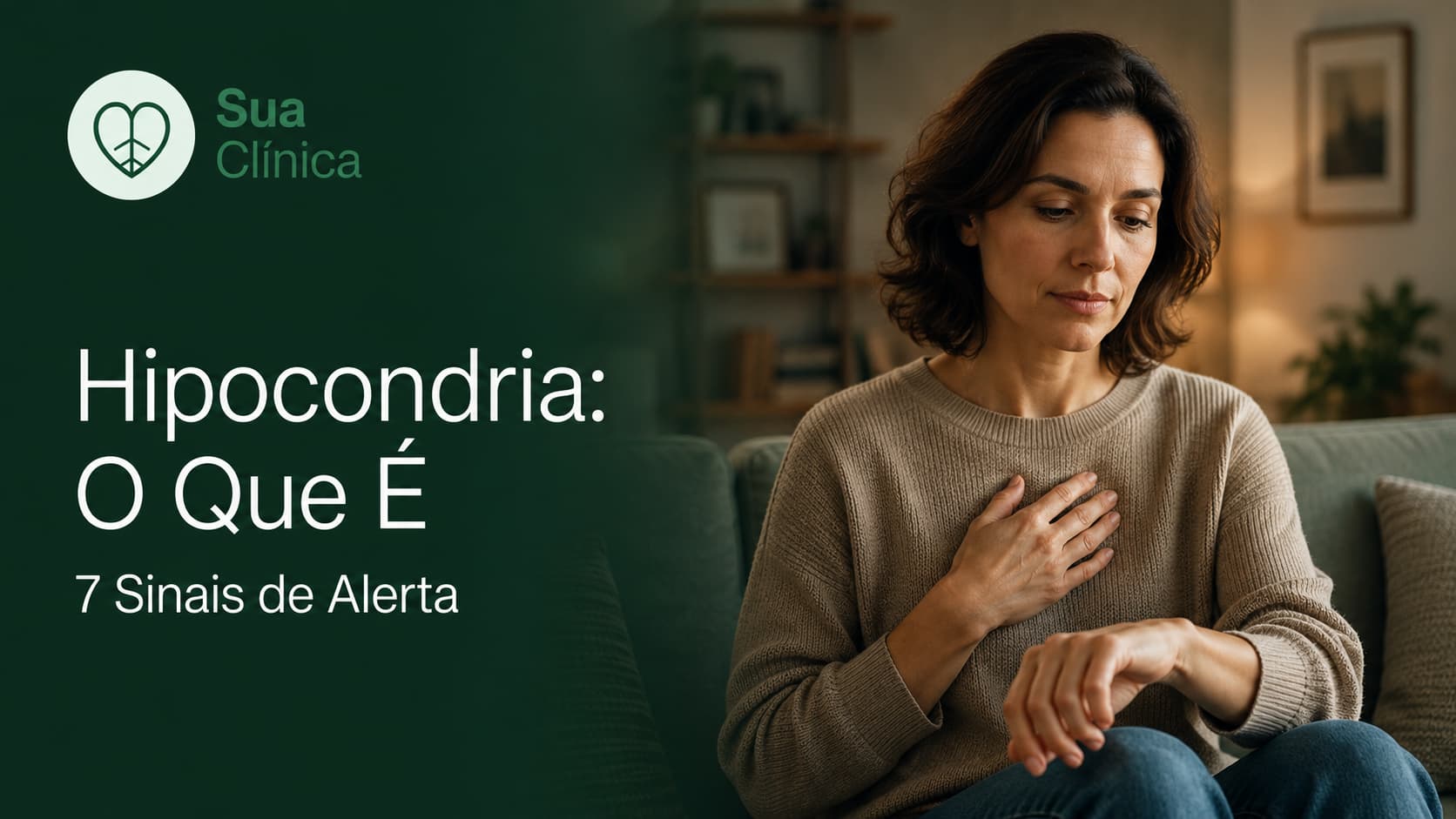 Hipocondria: O Que É e 7 Sinais de Alerta — imagem de capa do artigo da Sua Clínica com pessoa a verificar o próprio pulso