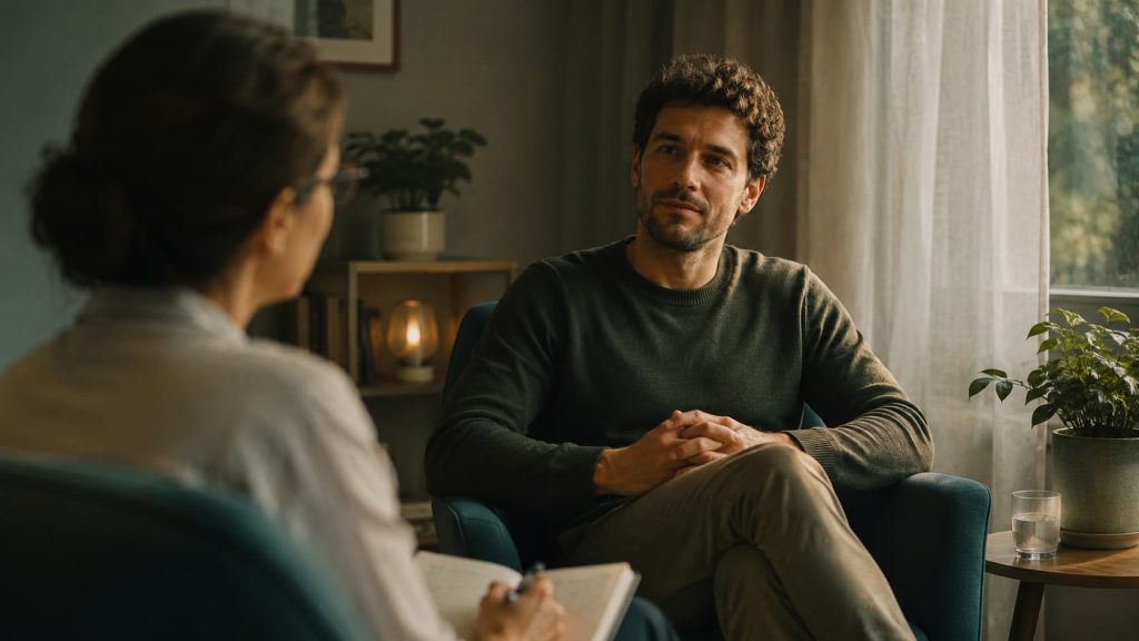 Sessão de psicoterapia, tratamento da personalidade narcísica através de acompanhamento estruturado