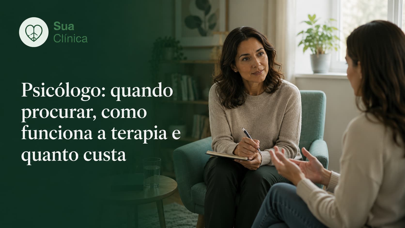 Psicólogo - sessão de terapia entre psicóloga e paciente numa consulta acolhedora